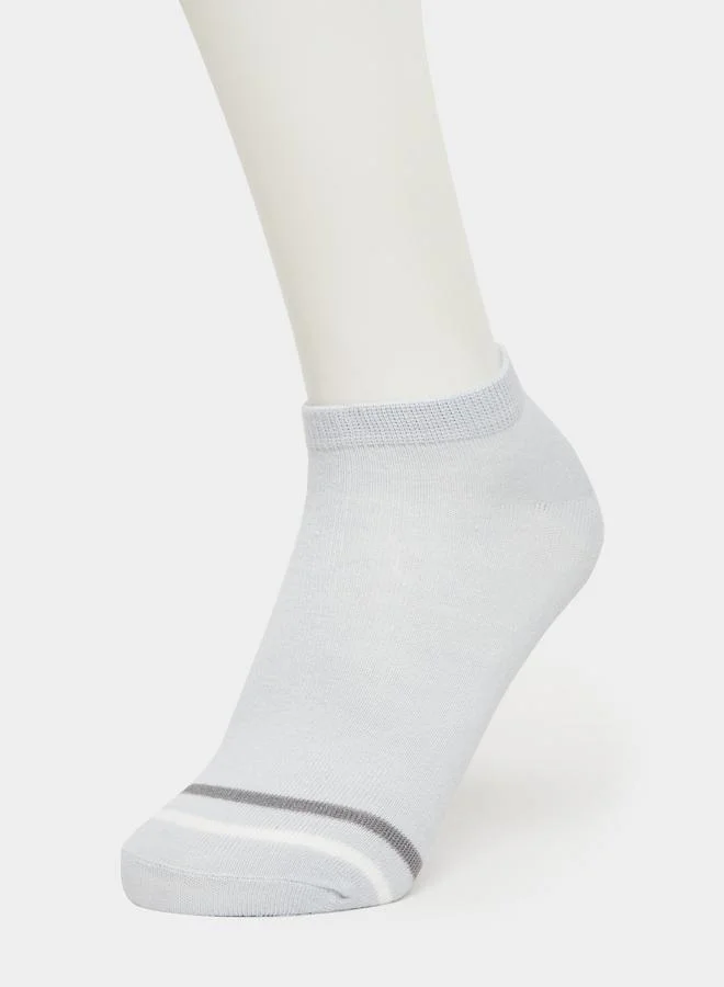 ستايلي طقم 5 أزواج جوارب كاحل بتفاصيل مخططة